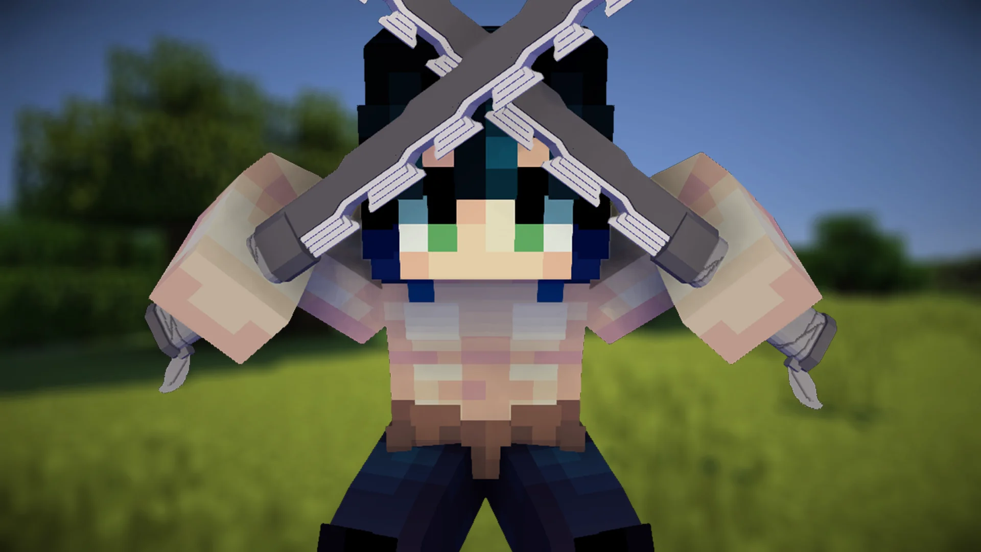 Inosuke katana from Demon Slayer Resource Pack Preview