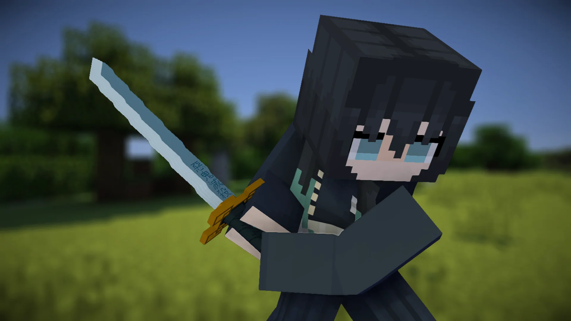 Muichiro katana from Demon Slayer Resource Pack Preview