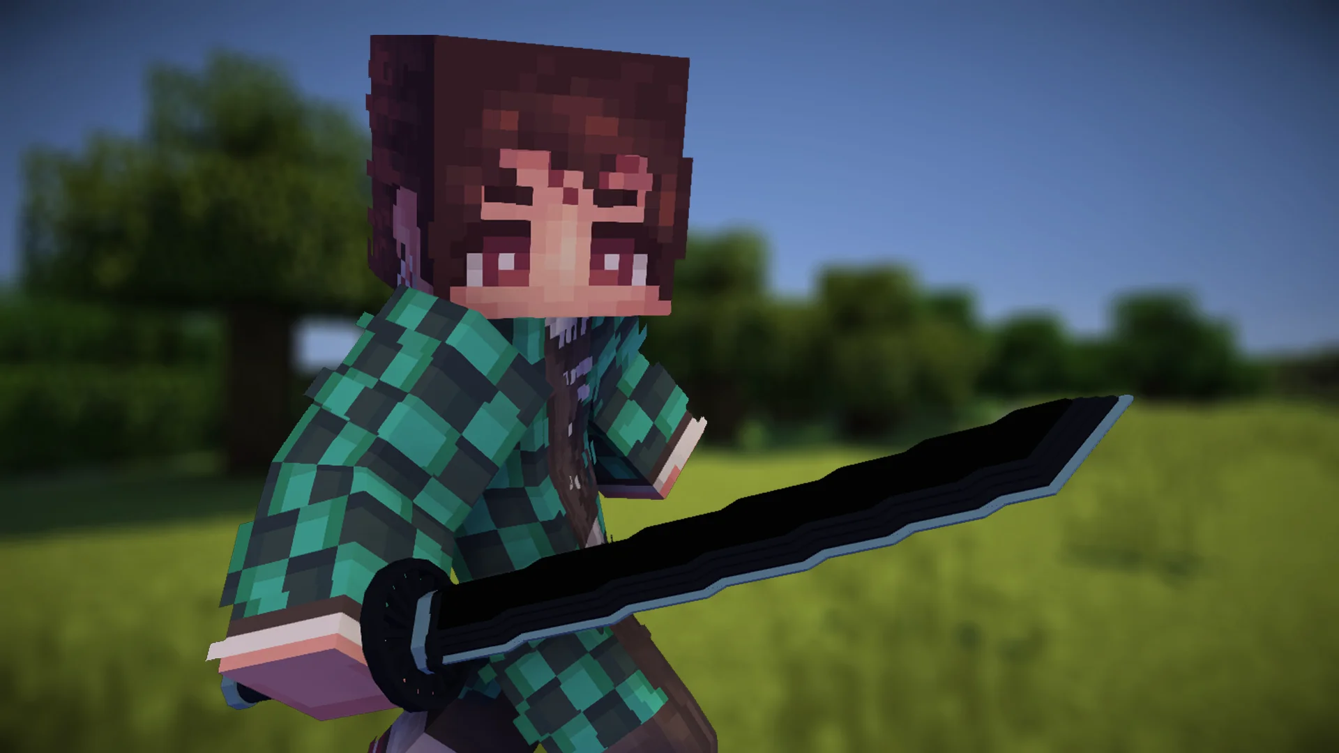 Tanjiro katana from Demon Slayer Resource Pack Preview